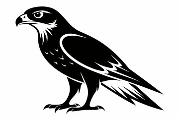 hawk silhouette line art vector illustration with a white background