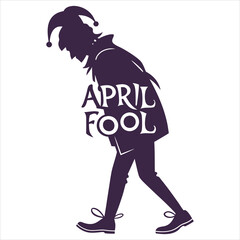 silhouette April fool white background