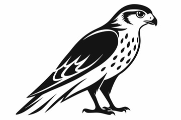 Fototapeta premium kestrel silhouette line art vector illustration with a white background