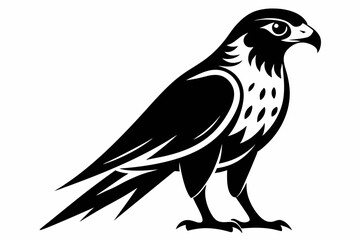 Fototapeta premium kestrel silhouette line art vector illustration with a white background