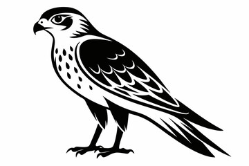Obraz premium kestrel silhouette line art vector illustration with a white background