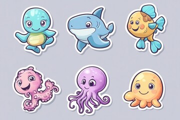 set of funny cartoon monsters