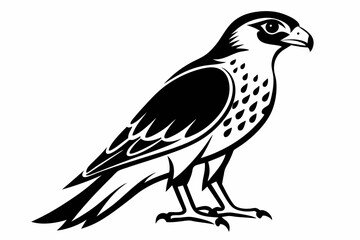 kestrel silhouette line art vector illustration with a white background