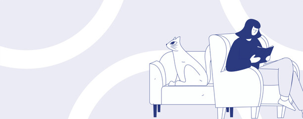 Home indoor character scene flat vector concept operation hand drawn illustration
