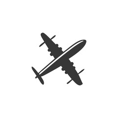 Silhouette of Airplane Icon in Minimal Style