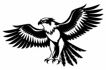 osprey silhouette line art vector illustration with a white background
