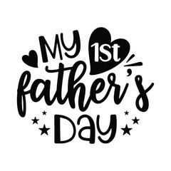 Obraz premium Celebrate a Special Milestone with the My 1st Father's Day Heart Graphic Design