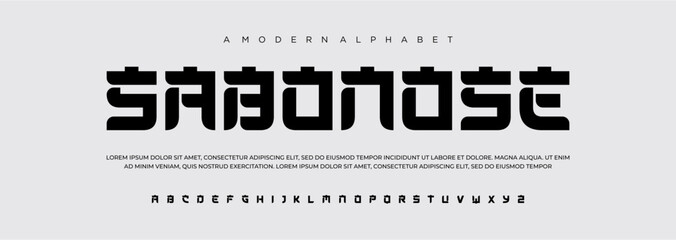 Japanese modern alphabet font, japan asian fonts style latin design