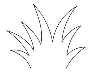 A tuft of grass. Sketch. Bush thickets. Vegetation for a lawn. Vector illustration. Outline on an isolated white background. Doodle style. Coloring book for children. Idea for web design.