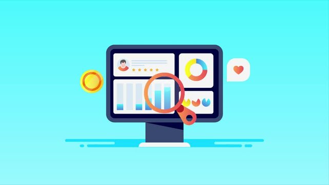 Customer relationship management, KPI dashboard and customer profile data, audience segmentation concept.