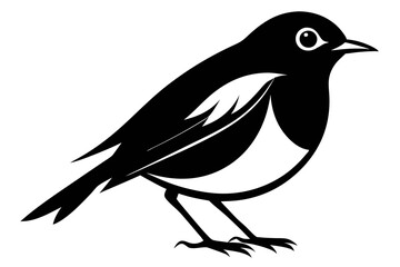 robin silhouette line art vector illustration with a white background