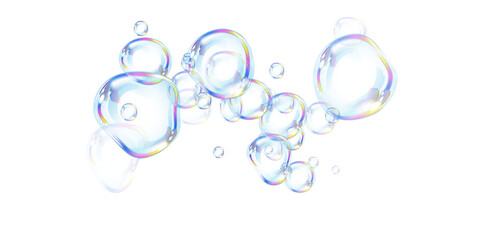 Playful Rainbow Soap Bubbles PNG Graphic for Fun and Kids Themes