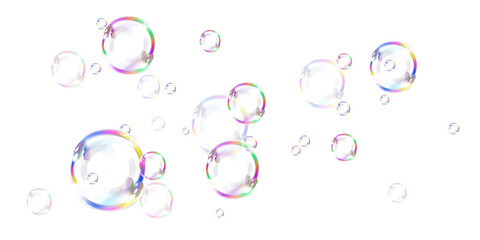 Clean Air Floating Bubbles PNG Isolated for Hygiene and Purity Concepts