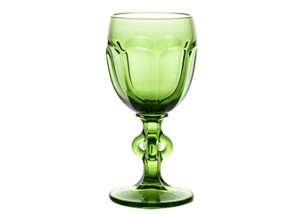 Green Glass Wine Goblet, Vintage Drinking Glass, Depression Glassware transparent background