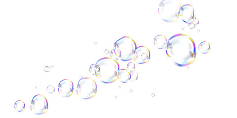 3D Shiny Bubbles PNG Clipart with Light Reflection and Transparency