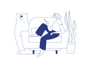 Home indoor character scene flat vector concept operation hand drawn illustration
