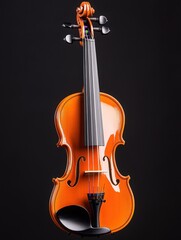 A mariachi violin balanced precariously on edge of glossy surface, tension-filled