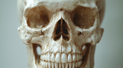 Obraz premium Human Skull Close-up Anatomy Illustration for Medical Educational Use