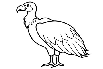 vulture silhouette line art vector illustration with a white background