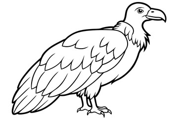 Obraz premium vulture silhouette line art vector illustration with a white background