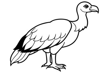 Fototapeta premium vulture silhouette line art vector illustration with a white background