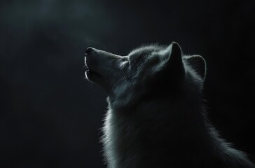 black wolf in the snow