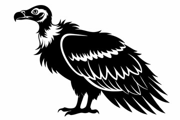vulture silhouette line art vector illustration with a white background