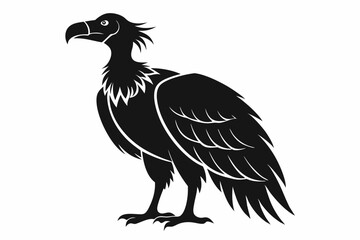 vulture silhouette line art vector illustration with a white background