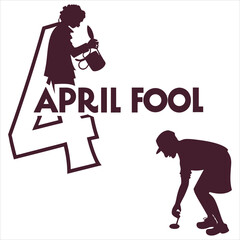 silhouette April fool white background