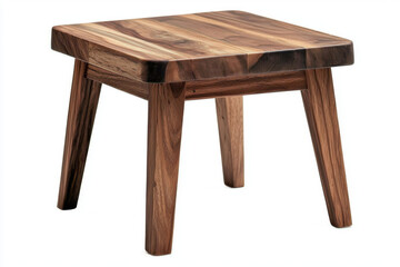 Isolated modern wooden side table with tapered legs minimalist design indoor space contemporary ambiance aesthetic appeal