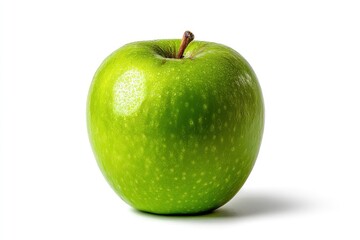 Green Apple on White Background