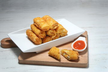 a plate of indonesian snack risoles
