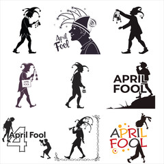 silhouette April fool white background
