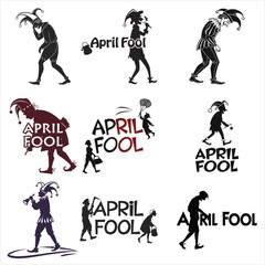 silhouette April fool white background