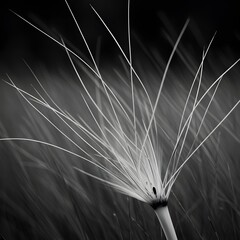 Monochromatic Close Up of a Delicate Grass Seed Head