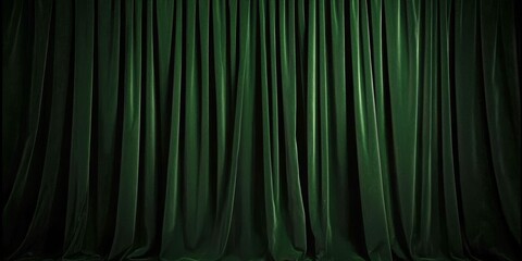 Elegant drapery featuring a deep green velvet texture.