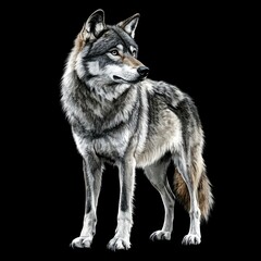 Obraz premium gray wolf isolated on white