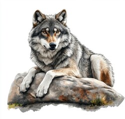 Obraz premium wolf isolated on white background