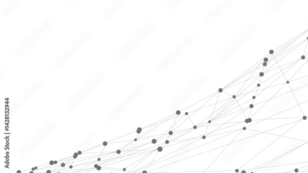 Leinwandbilder Dots connected by lines. Abstract wave. Minimalist mesh. Abstract polygonal shape.