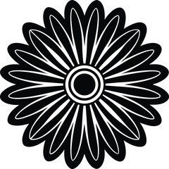 Groovy Daisy Flower Silhouette | Retro Floral Vector