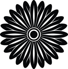 Groovy Daisy Flower Silhouette | Retro Floral Vector