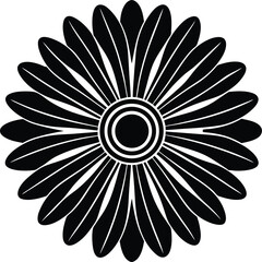 Groovy Daisy Flower Silhouette | Retro Floral Vector