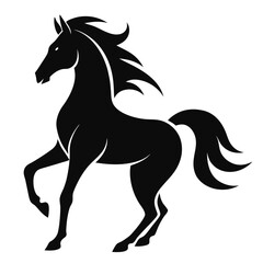 Vector Silhouette of a Horse in a Dynamic Pose