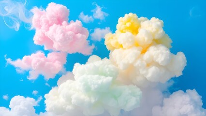 Fototapeta premium Bright color cloudsAbstract clouds of color smoke colorful texture background. Colored fluid powder explosion, dust, vape smoke liquid abstract clouds design for poster, banner, web, landing page, 