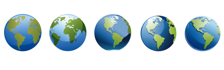 Fototapeta premium set of blue earth planet vector graphic design