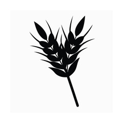 elegant wheat bundle black silhouette vector on white for web and graphic
