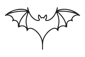 Flying Bat Silhouette Vector Illustration for Halloween Decoration