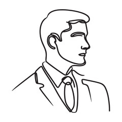 Silhouette portrait man in suit vector illustration professional design