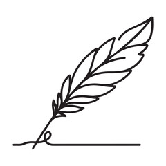Obraz premium Feather Pen Silhouette Illustration Vector Art Graphic for Writing