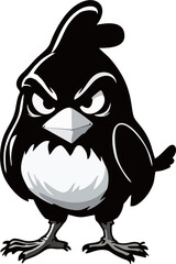Fototapeta premium Angry Cartoon Bird Mascot Vector Illustration